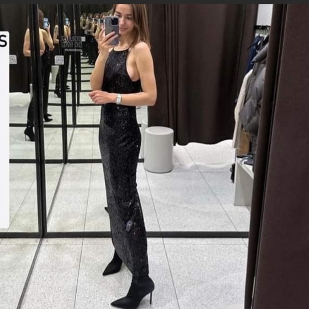 ZARA SEQUIN MIDI DRESS